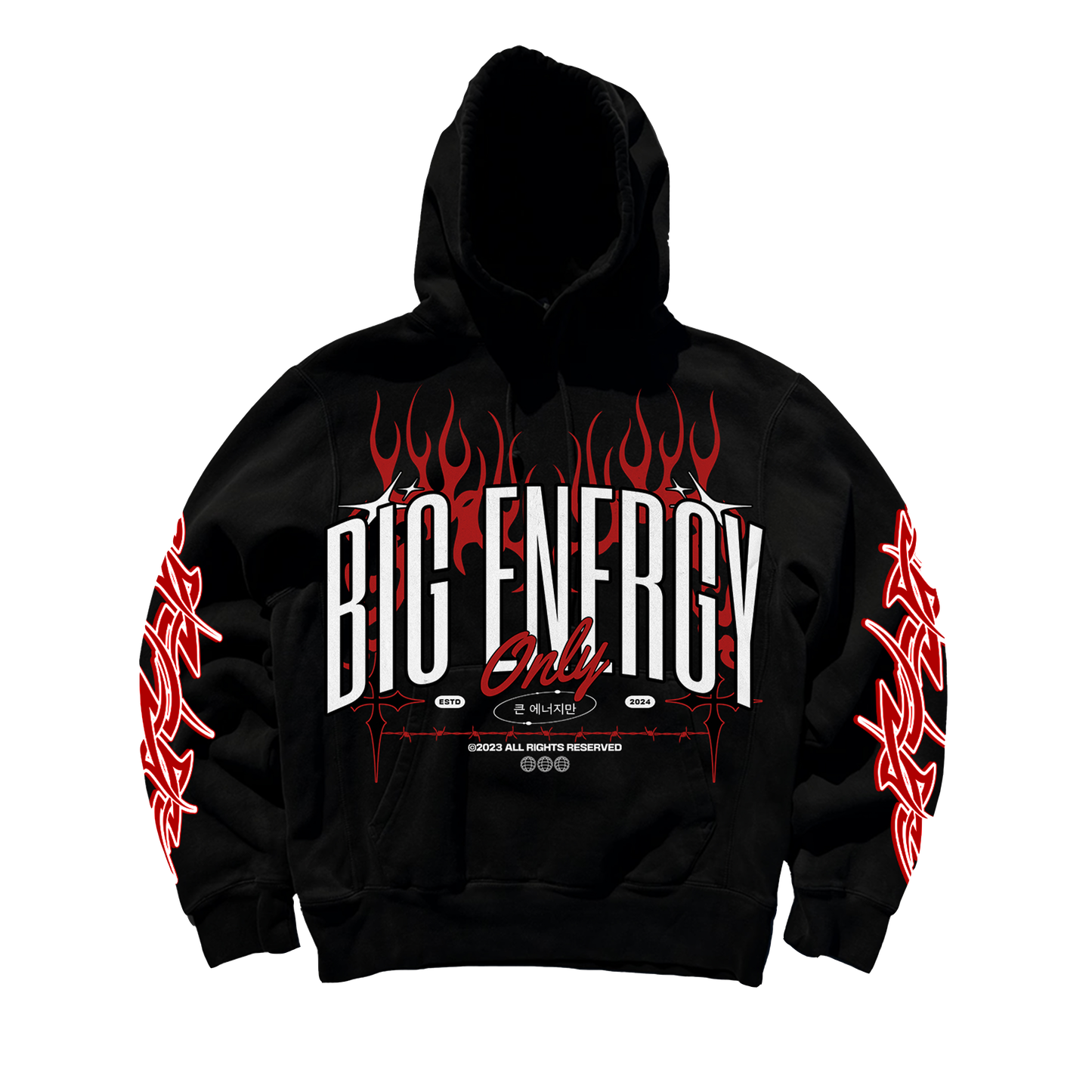 BIG ENERGY BRAND-HOODIE - BLACK