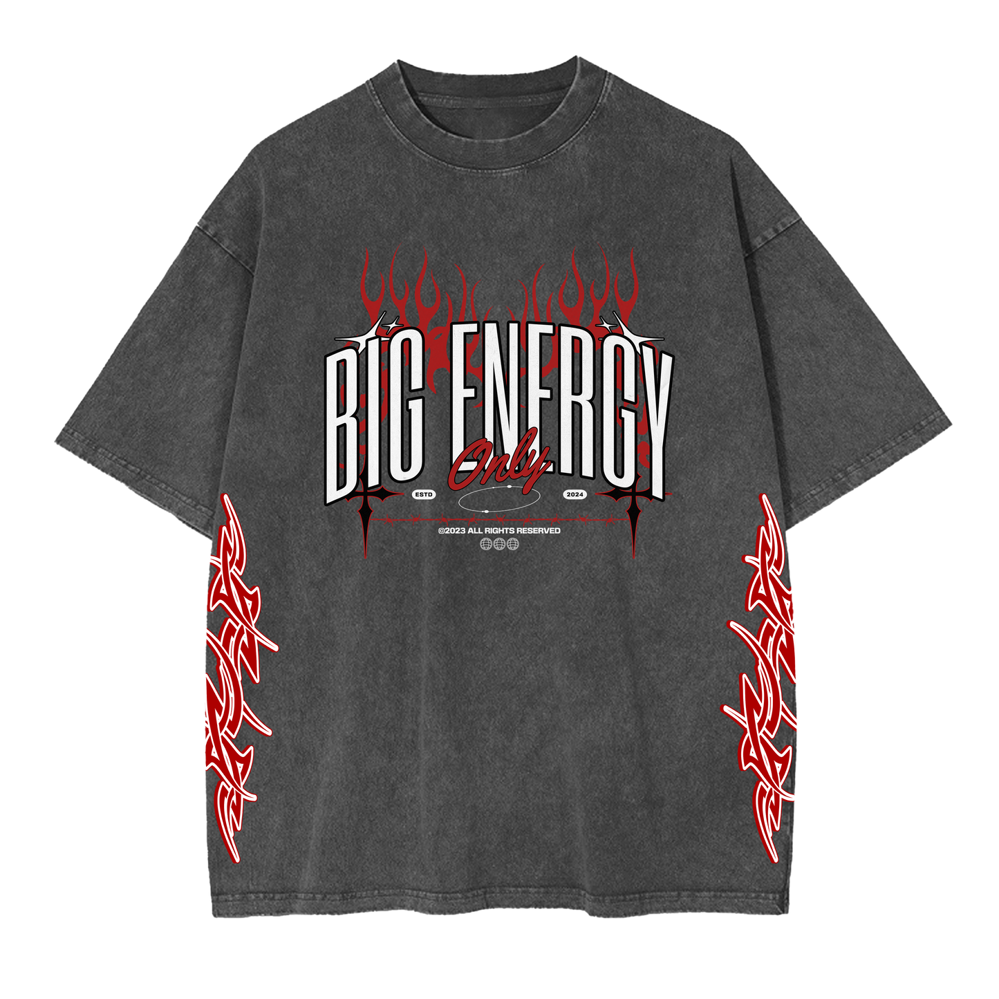 BIG ENERGY TEE - VINTAGE GREY